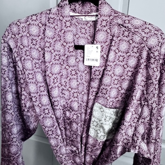 Free People Floral Burgundy Kimono NWT Free People SZ S/sx - Picture 4 of 7